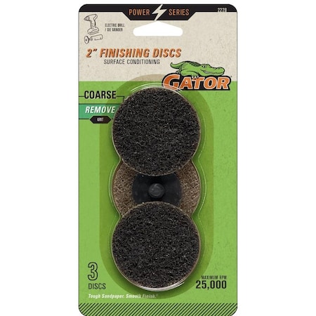 Gator Gator Power 2 in. Zirconia Aluminum Oxide Twist and Lock Surface Conditioning Disc 50 Grit Coarse 3 2228